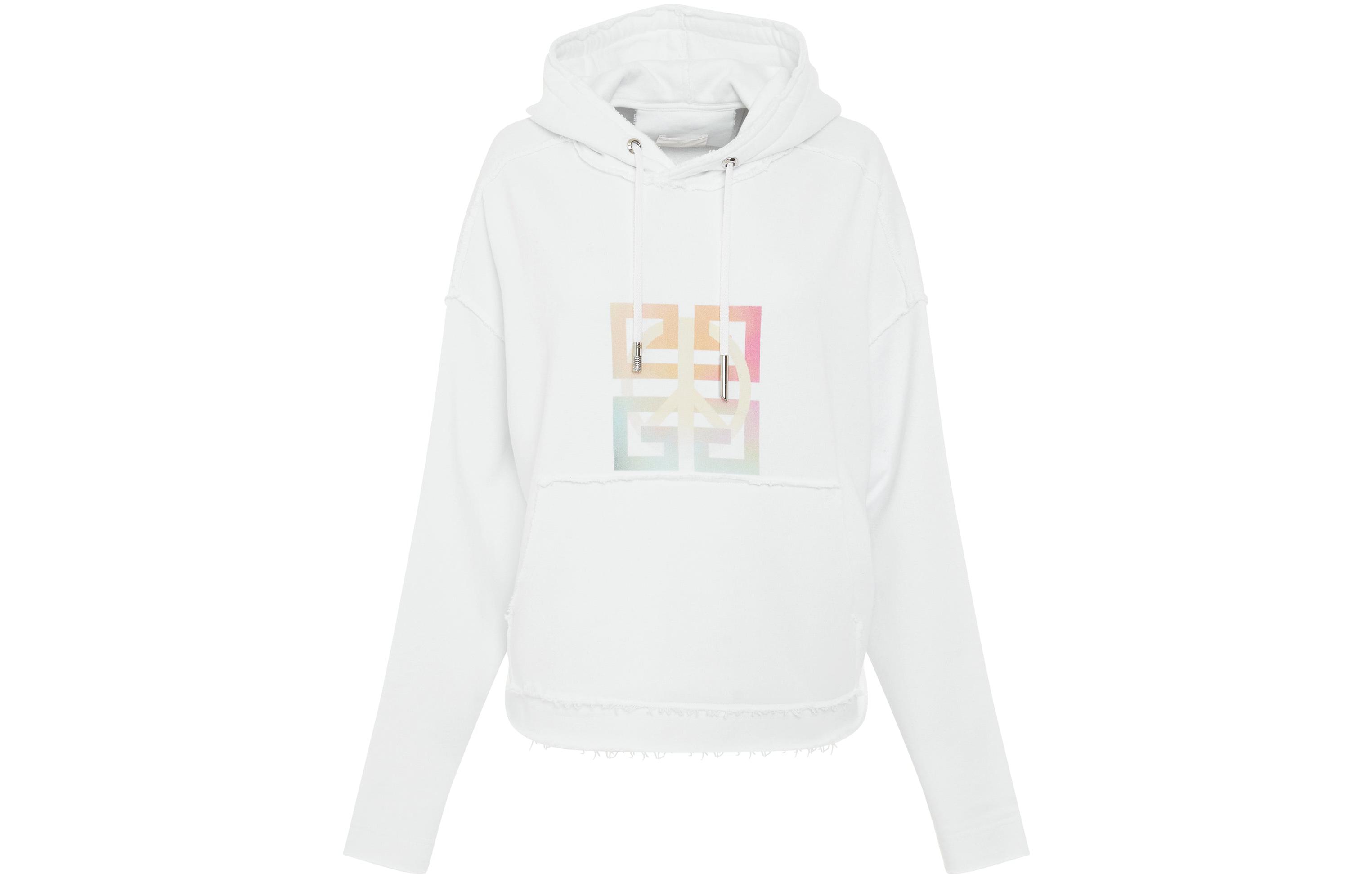 Женское худи Givenchy с градиентным логотипом (белое)