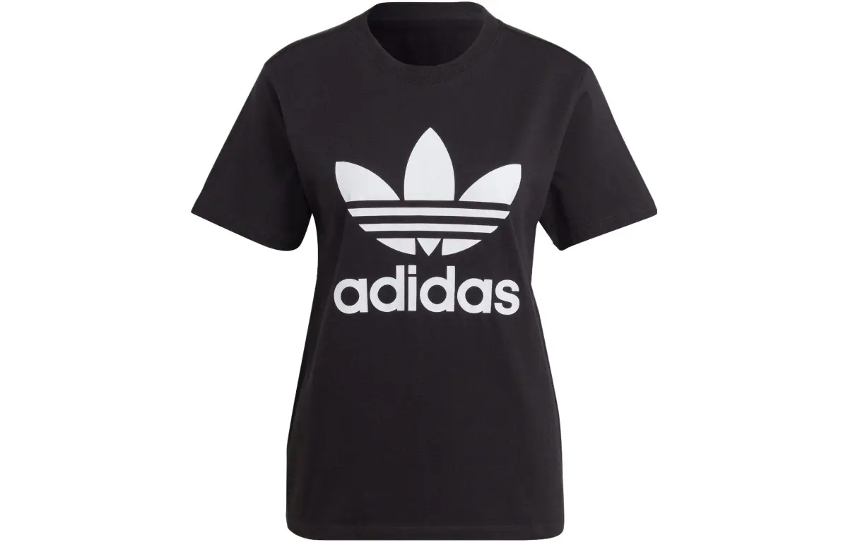 Adidas Originals T-Shirts Women's Black Crew Neck Moderate Straight Fit
