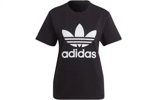 Adidas Originals T Shirts Women's Black Crew Neck Moderate Straight Fit