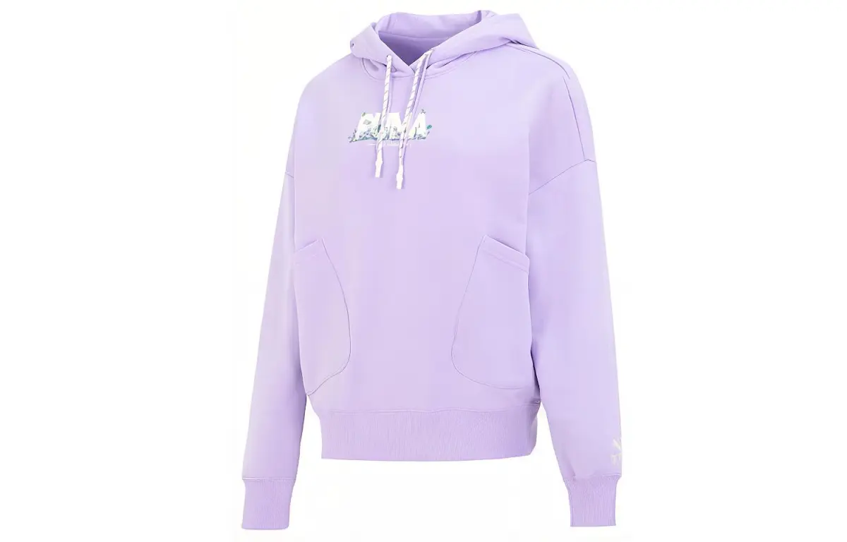 PUMA Sweatshirts Women's Purple Hooded Moderate Regular