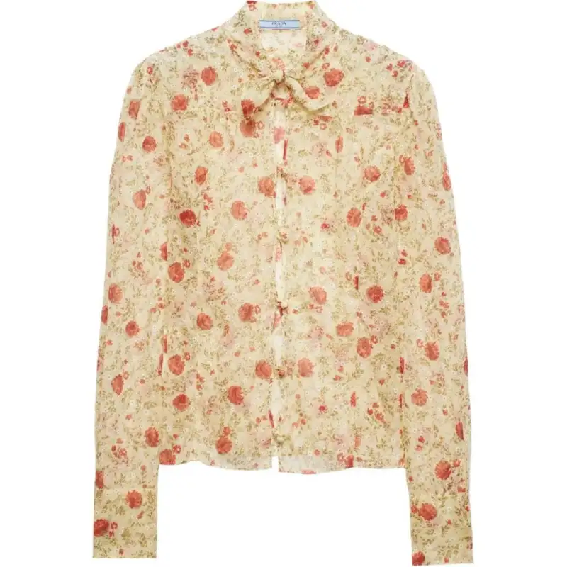 PRADA Floral Print Silk Shirt
