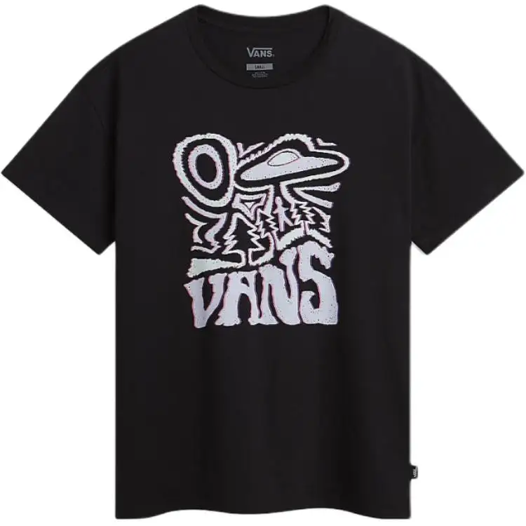 Vans Drop Shoulder Sleeve T Shirt Women's Black