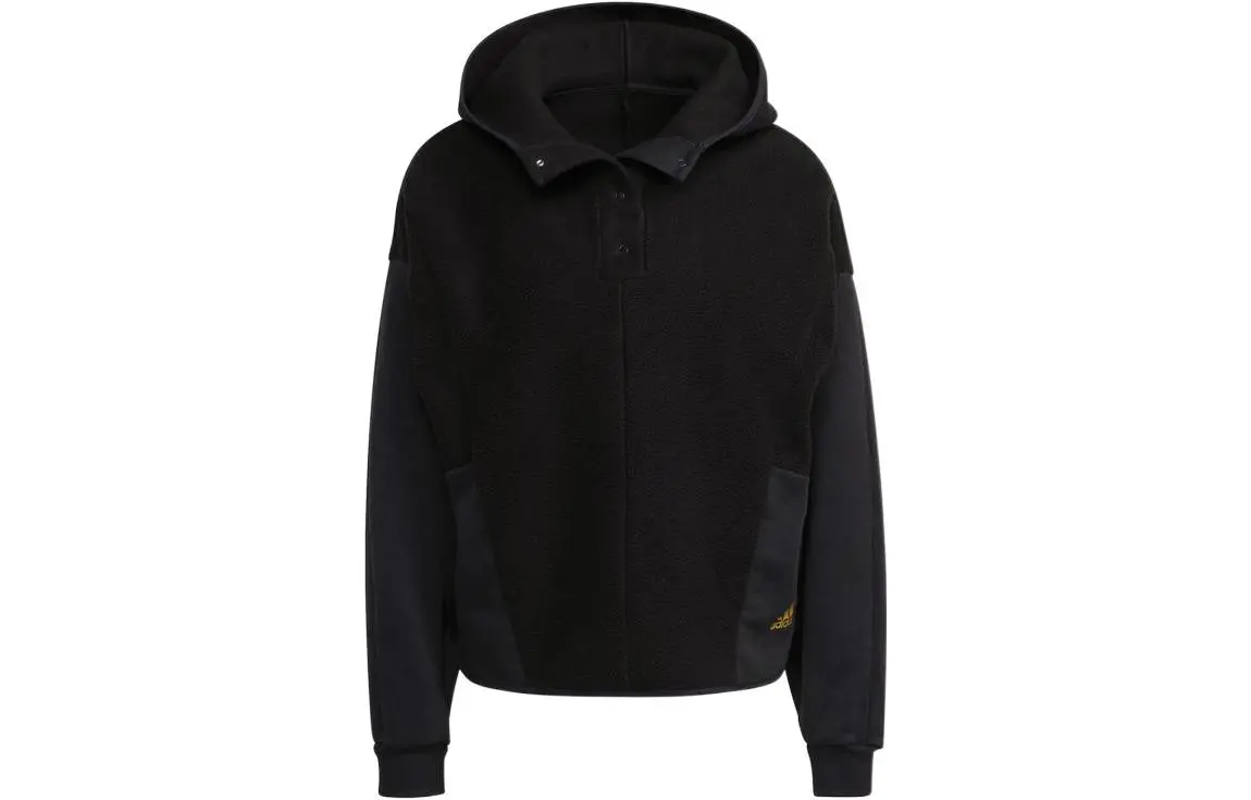 Adidas Sweatshirts Women's Black Hooded Thickened Regular