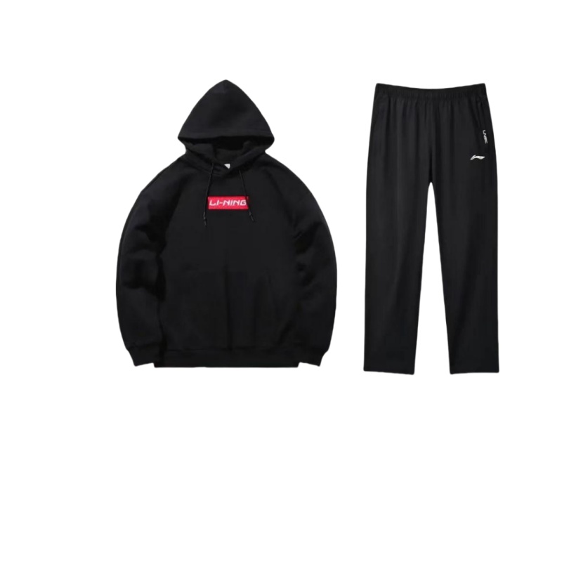 Li Ning Fleece Lined Thermal Loose Fit Hooded Pullover Casual Sportswear Unisex