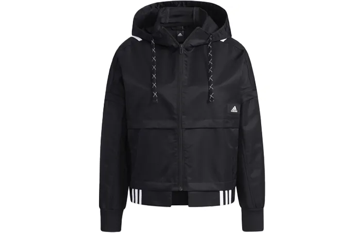 Adidas Jackets Women's Black Hooded Moderate Other