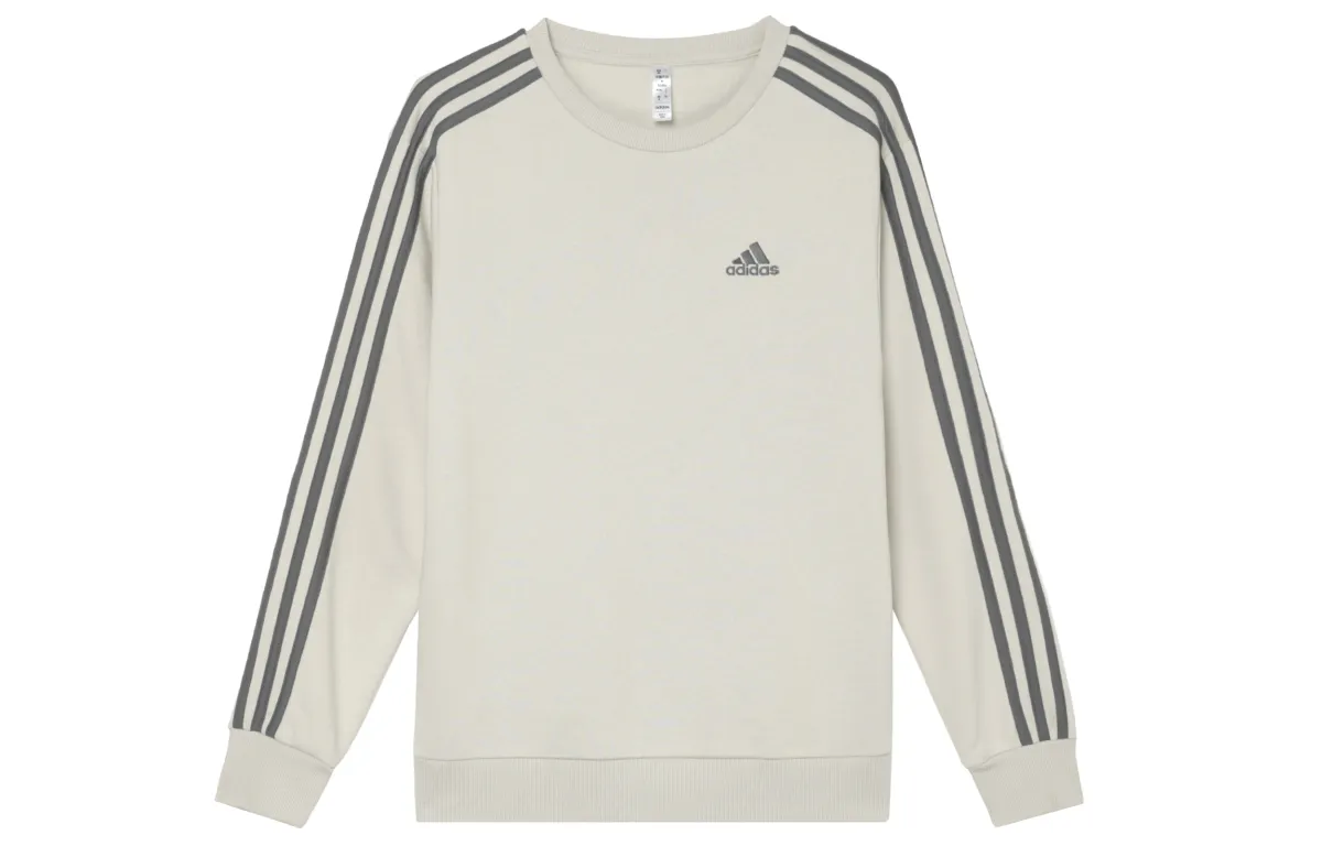 Adidas Thickened And Fleece Lined Casual Sports Crew Neck Sweatshirt Women's Bauxite Brown