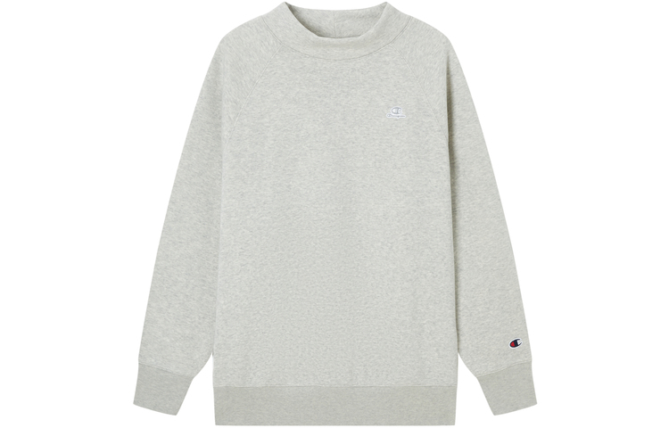 Champion FW22 Thickened Fleece Lined C Logo Athleisure Raglan Sweatshirt Women's Gray