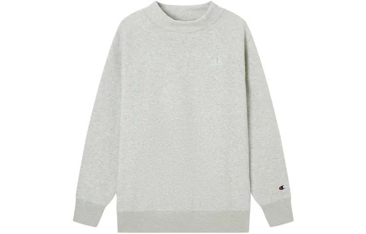 Champion FW22 Thickened Fleece Lined C Logo Athleisure Raglan Sweatshirt Women's Gray