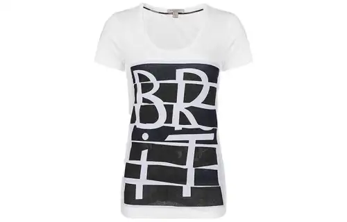 Burberry T Shirts Women's White Crew Neck Thin Straight Fit