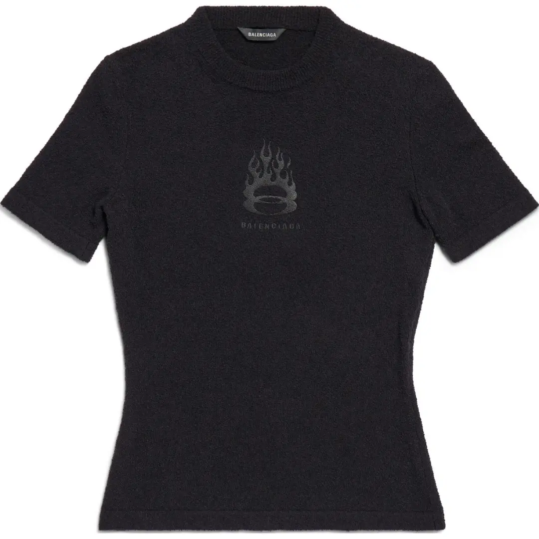 Balenciaga Burning Unity Fitted Knit Top