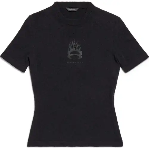 Balenciaga Burning Unity Fitted Knit Top
