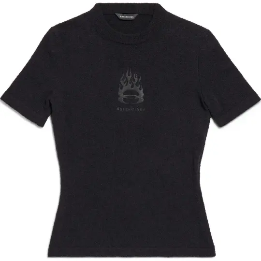 Balenciaga Burning Unity Fitted Knit Top