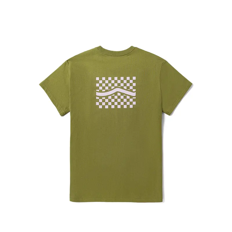 Vans T Shirts Women's Green Crew Neck Moderate Straight Fit