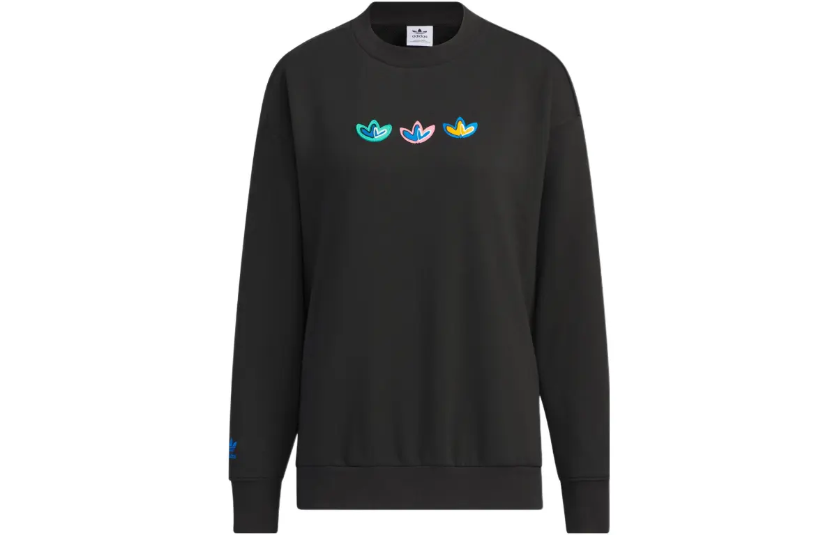 Adidas Originals Sweatshirts Women's Black Crew Neck Moderate Regular