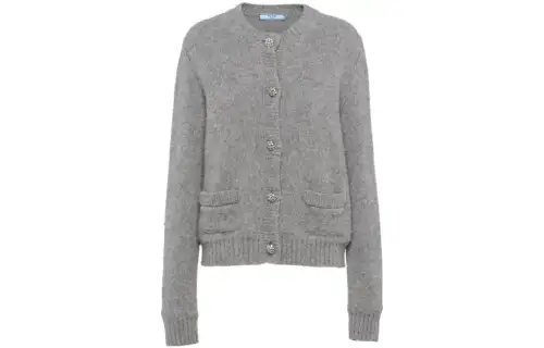 PRADA Crystal button Cashmere Cardigan