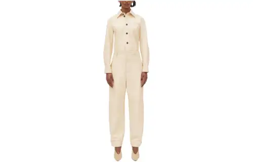 Bottega Veneta Shirts Women's Beige Yellow Lapel Moderate