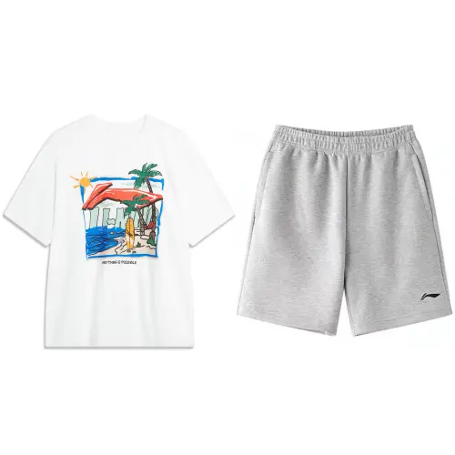 Li Ning Casual Sportswear Men's Crew Neck Moderate