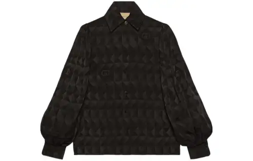 【Previous Season】GG geometric print silk shirt