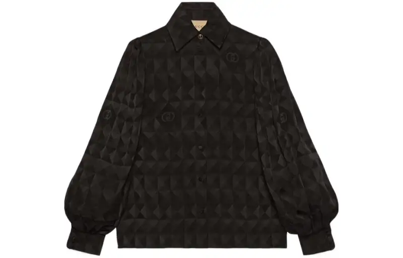 【Previous Season】GG geometric print silk shirt