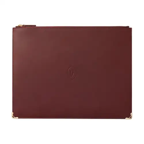 CARTIER Calfskin Wallet, Clutch Small Women's Burgundy