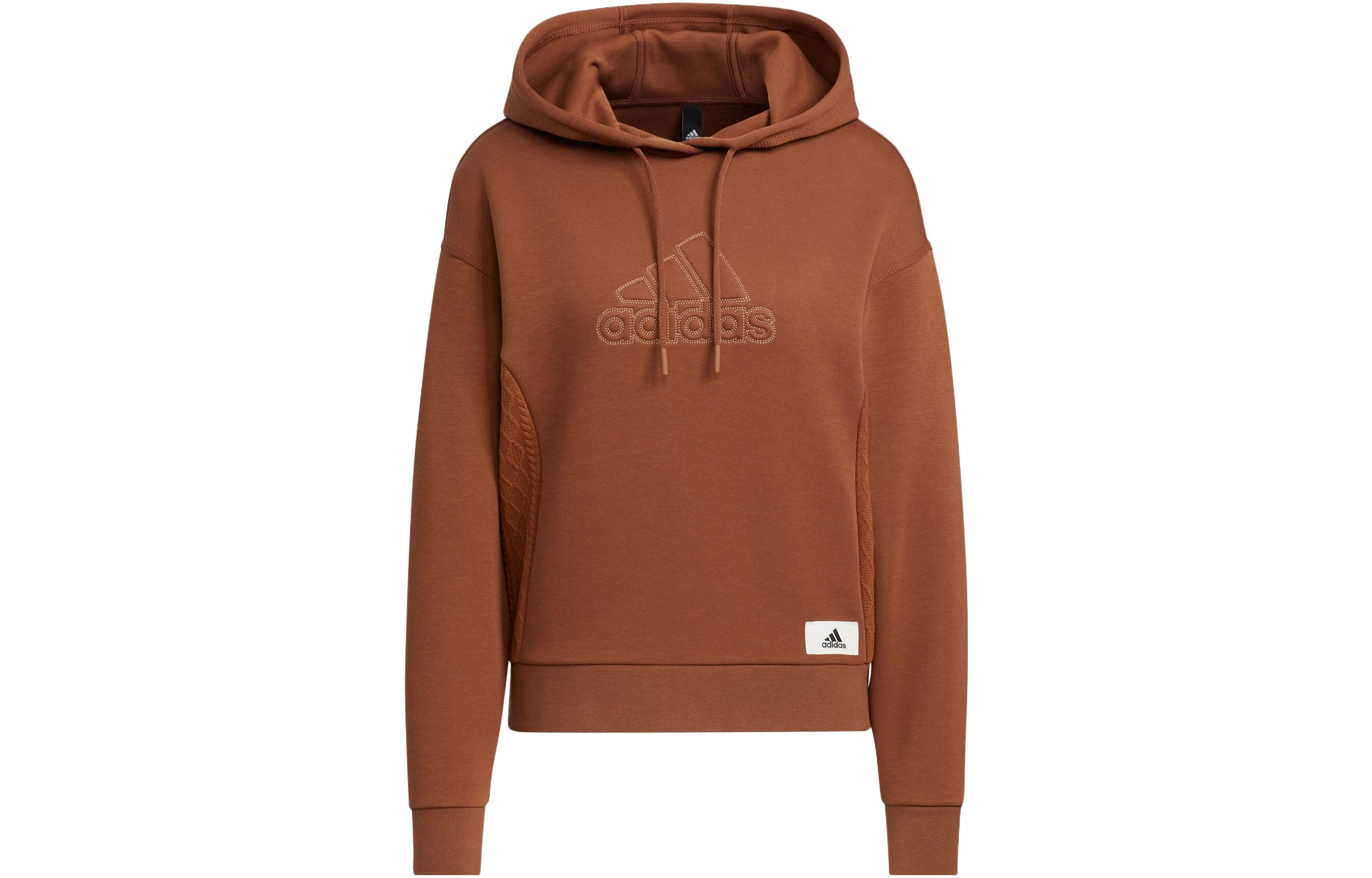 Adidas Lounge Sweatshirts Women's Brown Hooded Moderate Regular
