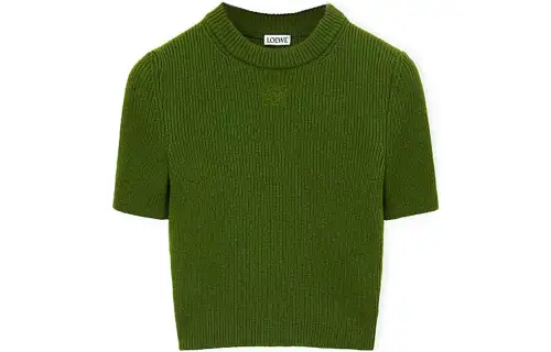 LOEWE Cropped Sweater 'Forest Green'