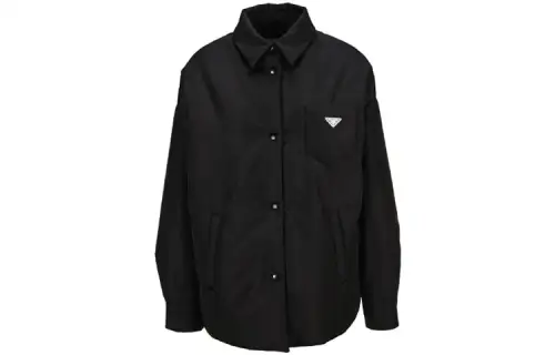 PRADA Jackets Women's Black Lapel Moderate Other