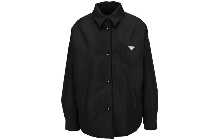 PRADA Jackets Women's Black Lapel Moderate Other