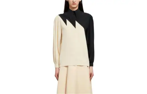GUCCI Shirts Women's Ivory Pointed Collar Thin