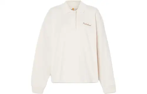 Timberland Polo Shirts Women's Smoke White Polo Collar Moderate Straight Fit