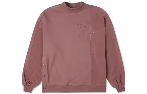 Converse FW22 Logo Stars Printed Pattern Fleece Lined Pullover Long Sleeved Sweatshirt Women's Rouge