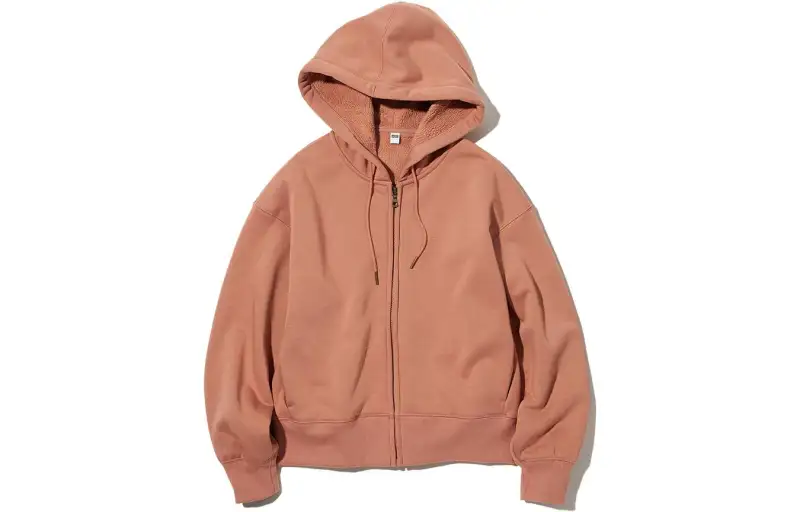 UNIQLO Sweatshirts Women's Peach Pink Hooded Moderate Other