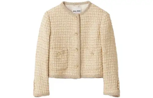 MIU MIU Logo patch Tweed Jacket