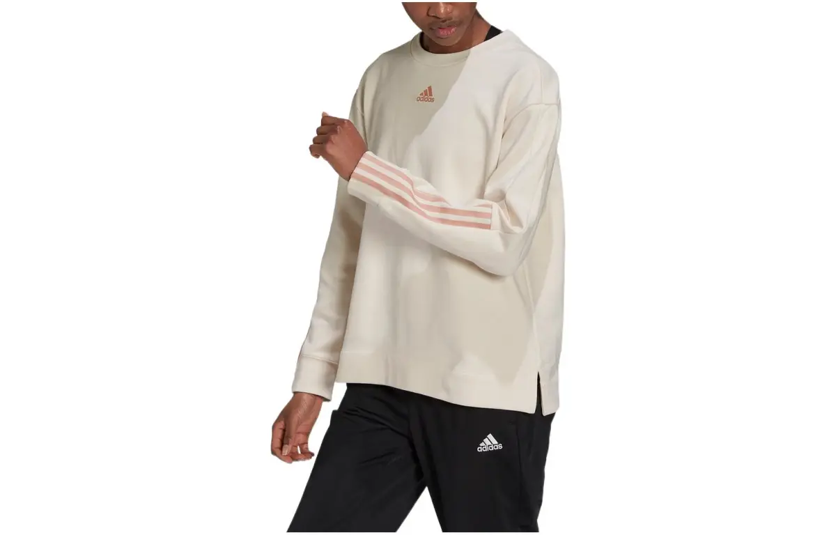 Adidas Sweatshirts Women's Ecru Crew Neck Moderate Regular