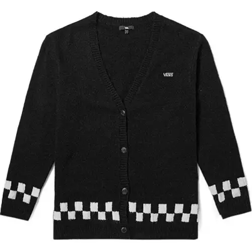 Vans Knitwear Women's Black V Neck Moderate Cardigan