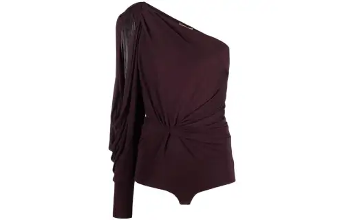 SAINT LAURENT One shoulder Asymmetric Bodysuit