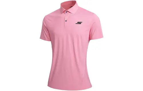 Skechers Polo Shirts Women's Sachet Pink Polo Collar Moderate Straight Fit