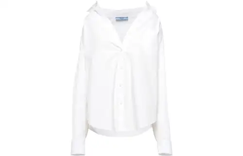 PRADA Logo embroidered Poplin Shirt
