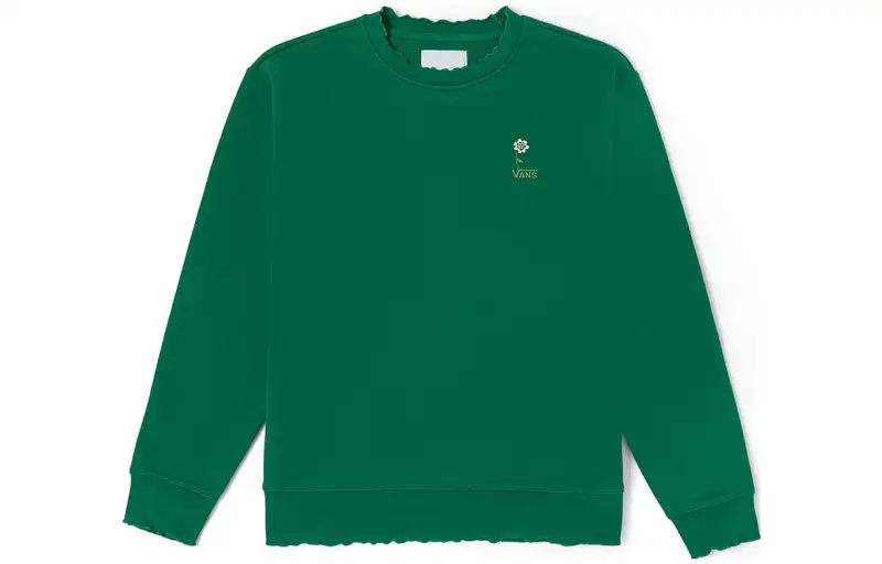 Vans Sweatshirts Women's Green Crew Neck Moderate Regular