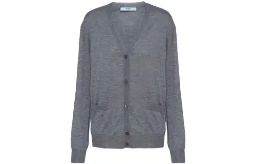PRADA V-neck Wool-cashmere Cardigan