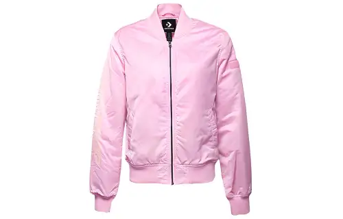 Converse Jackets Women's Cherry Pink Baseball Collar Moderate Other