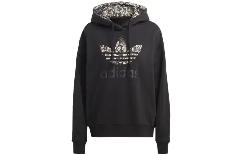 Adidas Originals Sweatshirts Women's Black Hooded Moderate Regular