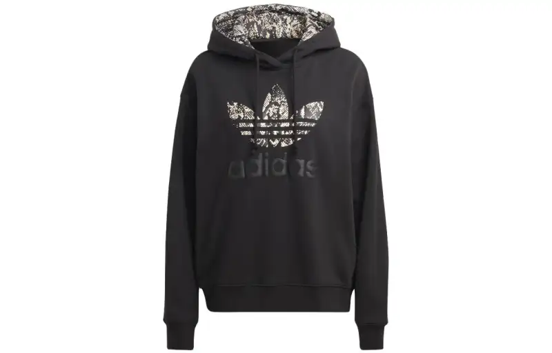 Adidas Originals Sweatshirts Women's Black Hooded Moderate Regular