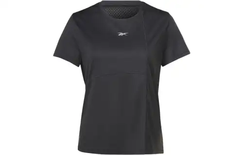 Reebok T Shirts Women's Black Crew Neck Moderate Straight Fit