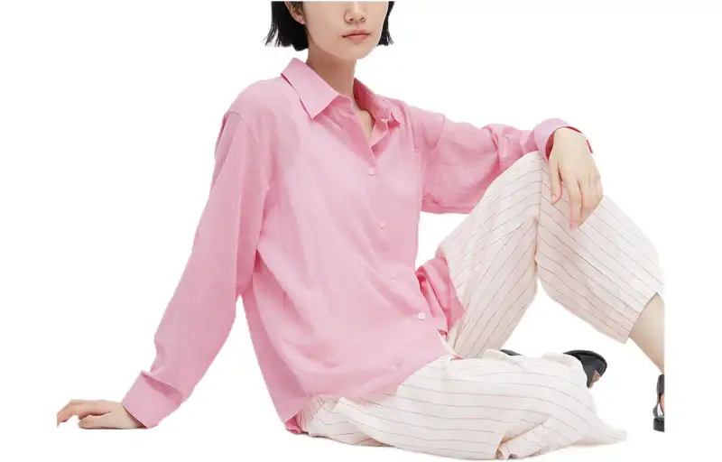 UNIQLO Shirts Women's Pink Lapel Moderate Shirt