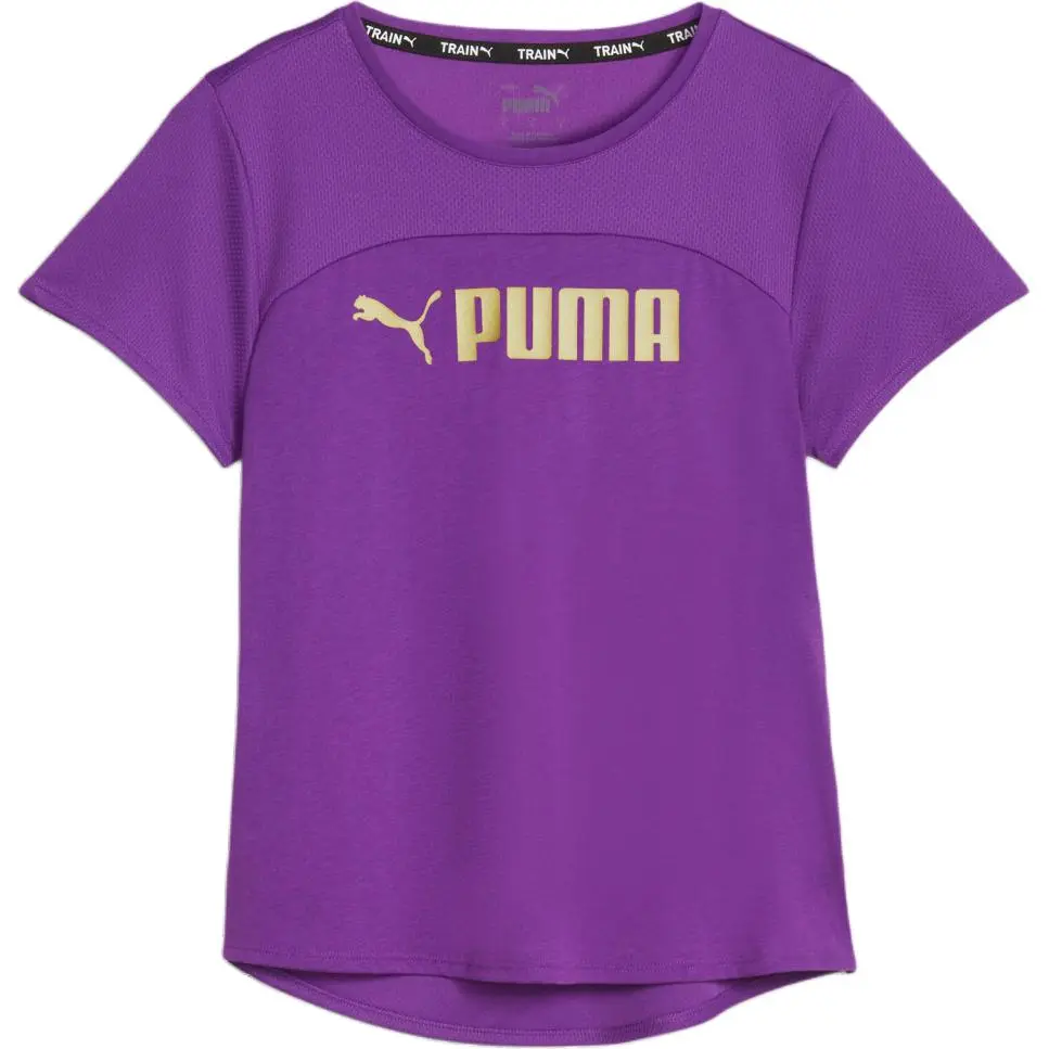 PUMA FitUltrabreathe Regular T Shirt Women's Purple Print Gold