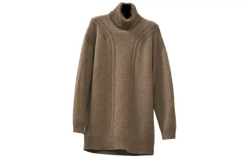 HERMES Cashmere Sweaters Women's Dark Coffee Turtleneck Moderate