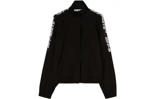 OFF-WHITE logo-tape track jacket