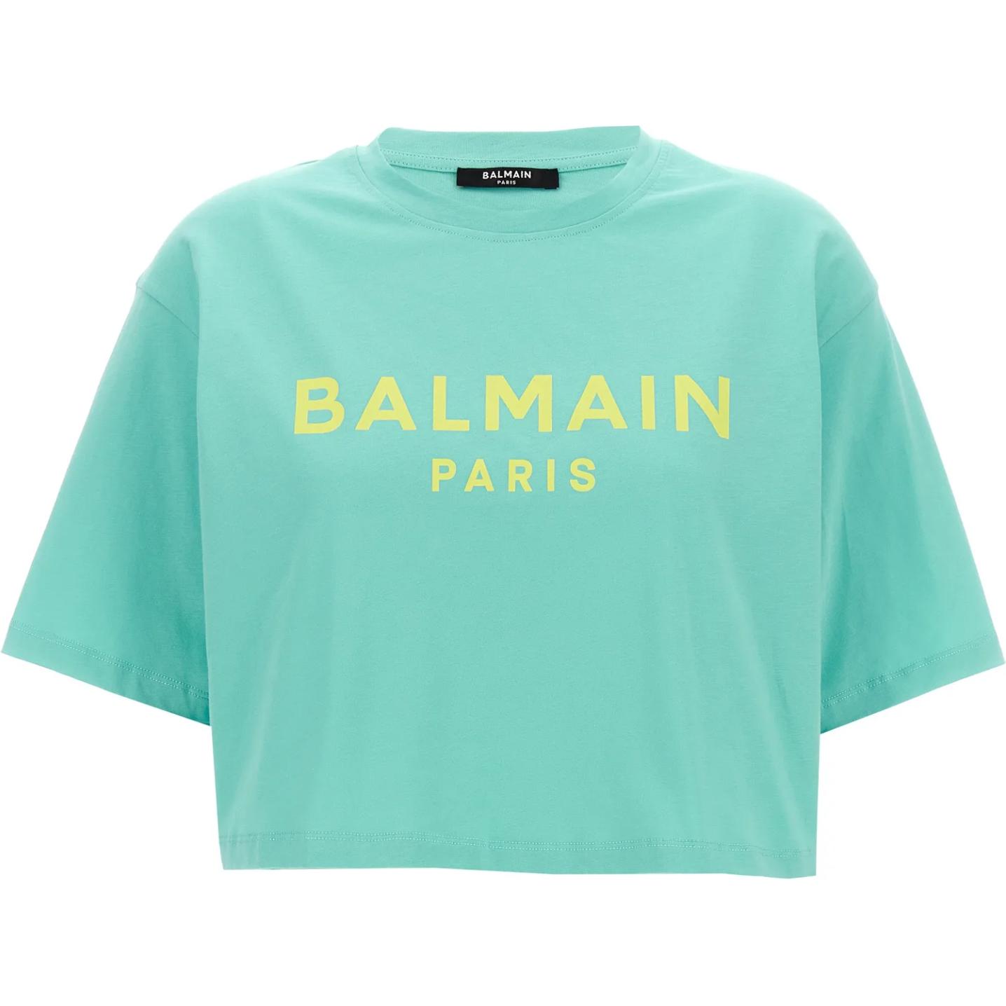 Женская футболка BALMAIN (зеленая)