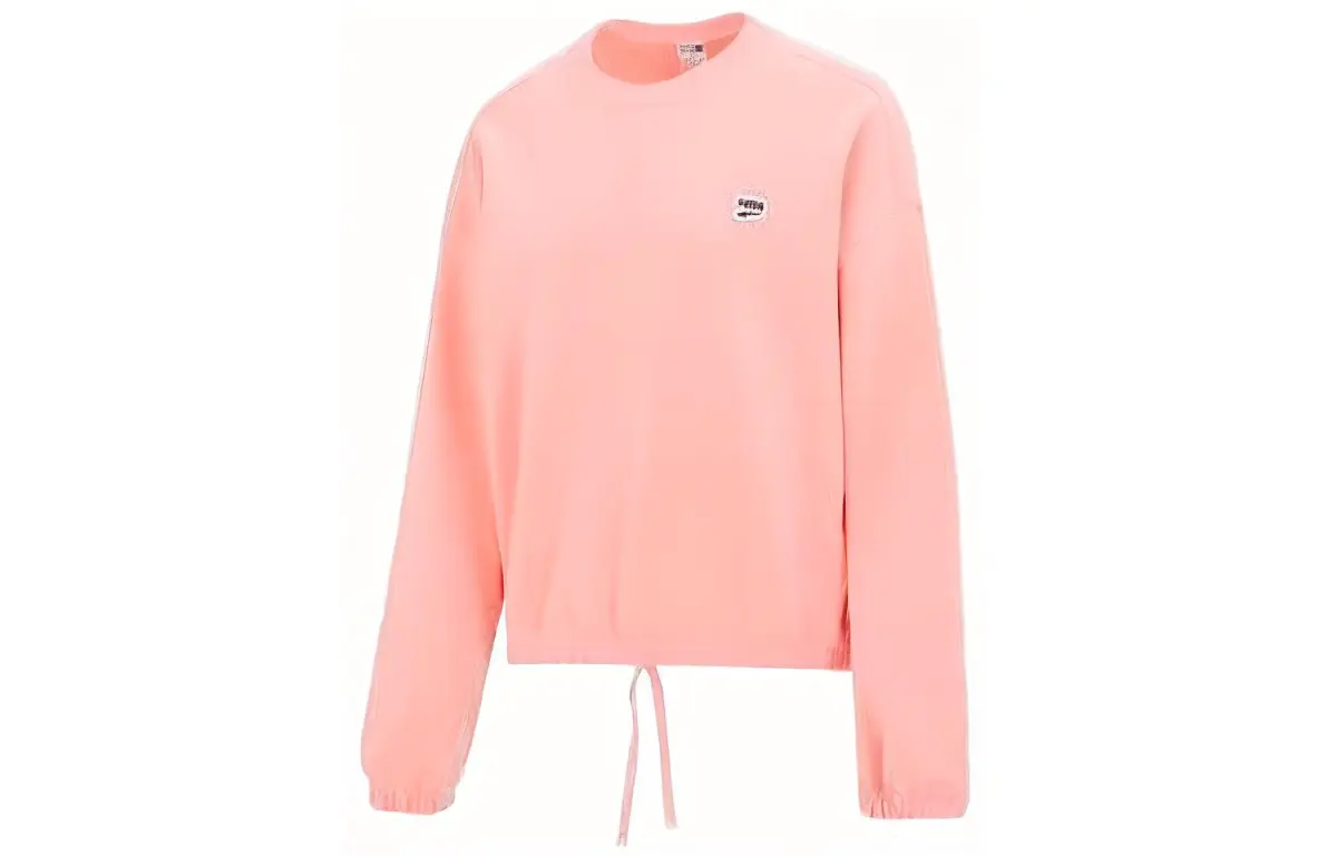 PUMA Sweatshirts Women's Pink Crew Neck Moderate Nipped-in Waist